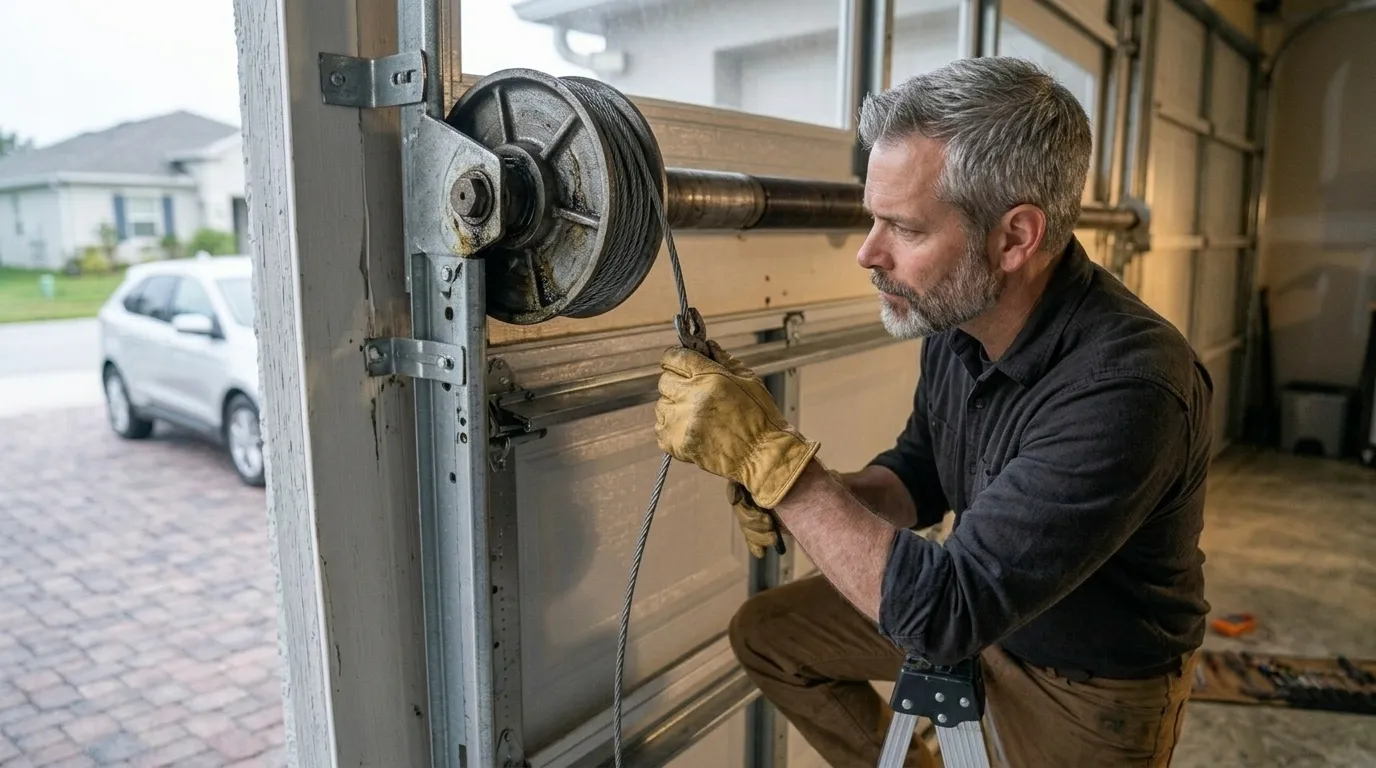 Garage door repair work in Oklahoma City, OK